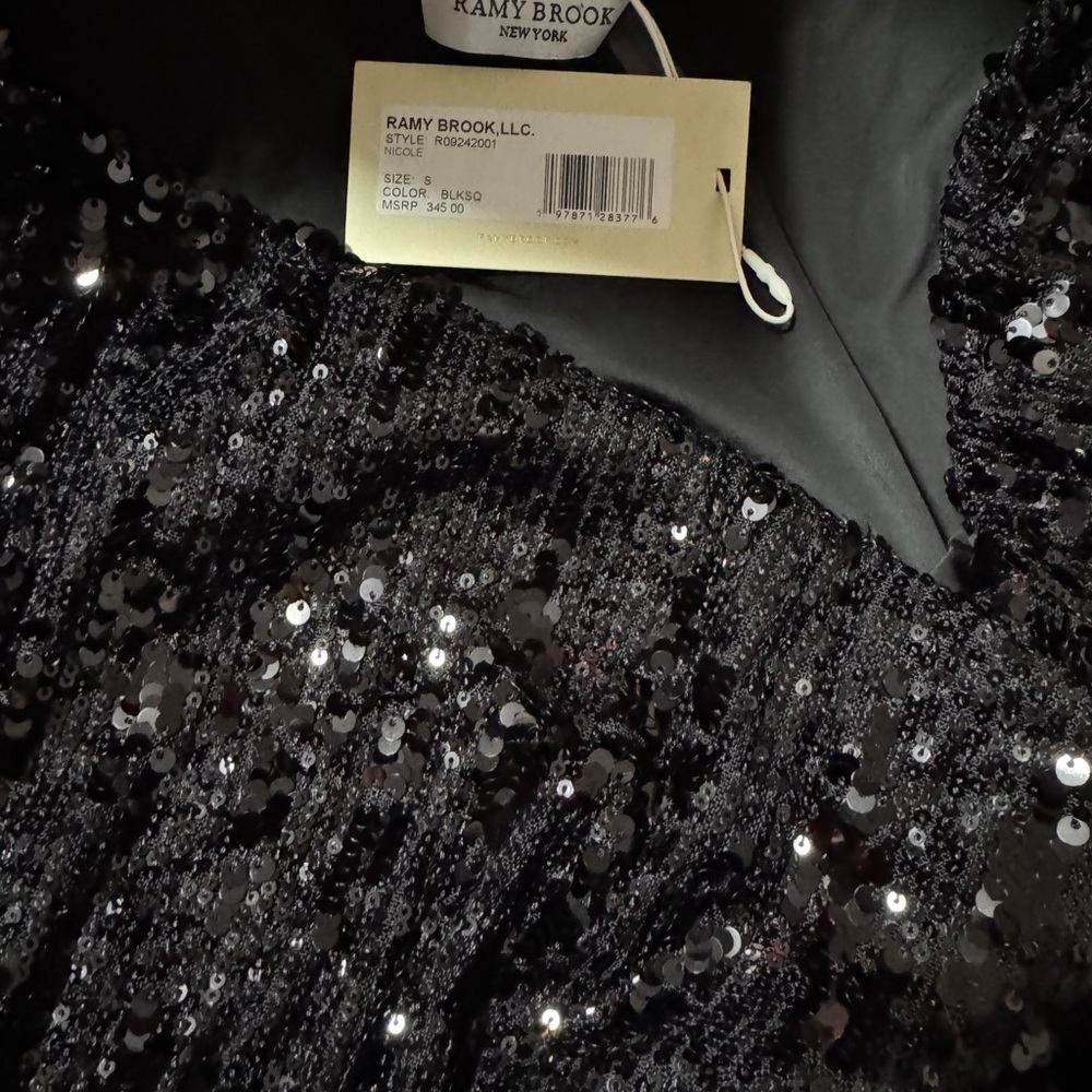 Ramy Brook Shimmering Black Sequin Gown